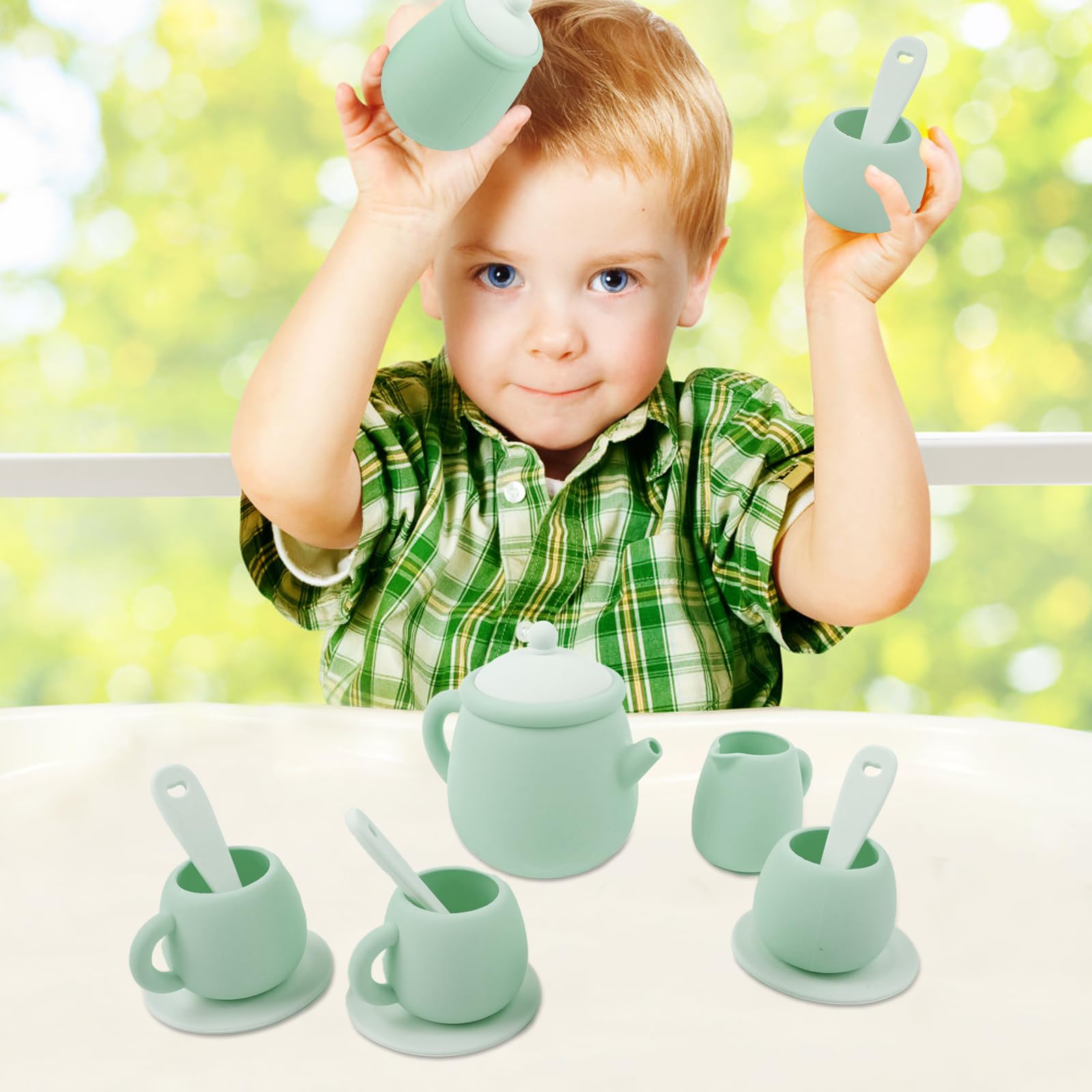 MCGMITT durable BPA-free silicone tea set ready for active kids