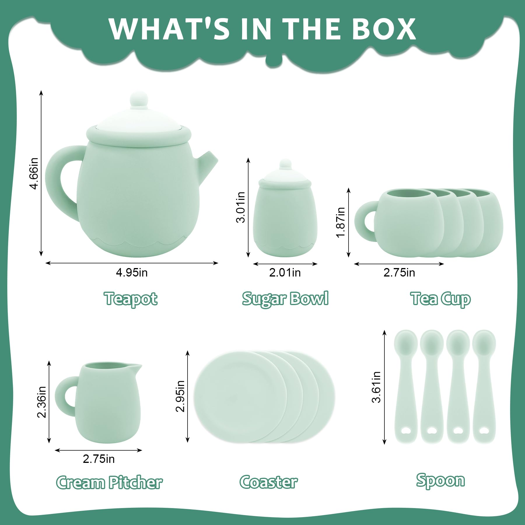 MCGMITT four silicone coasters protect surfaces during pretend tea