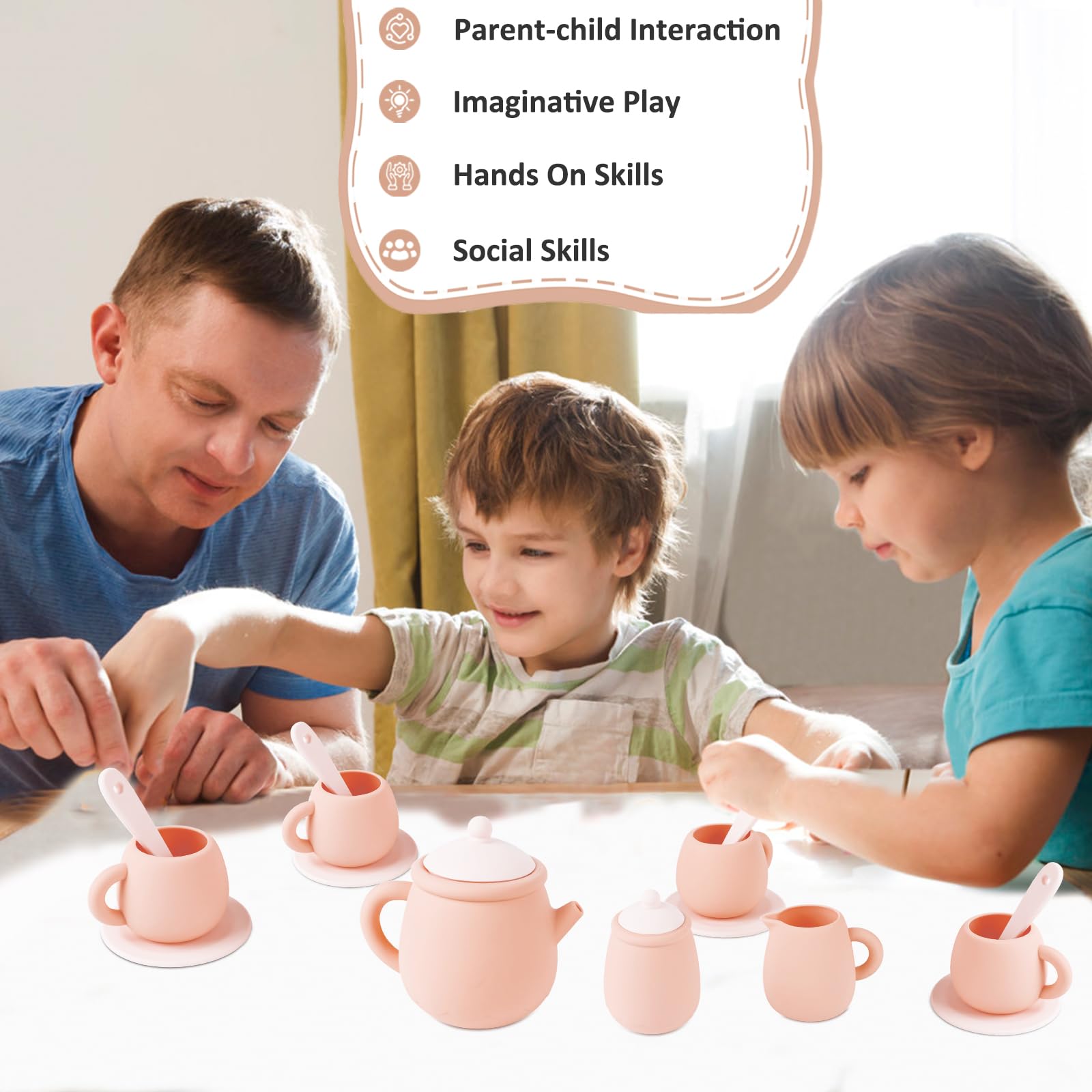 MCGMITT silicone tea coasters set to protect surfaces during pretend parties