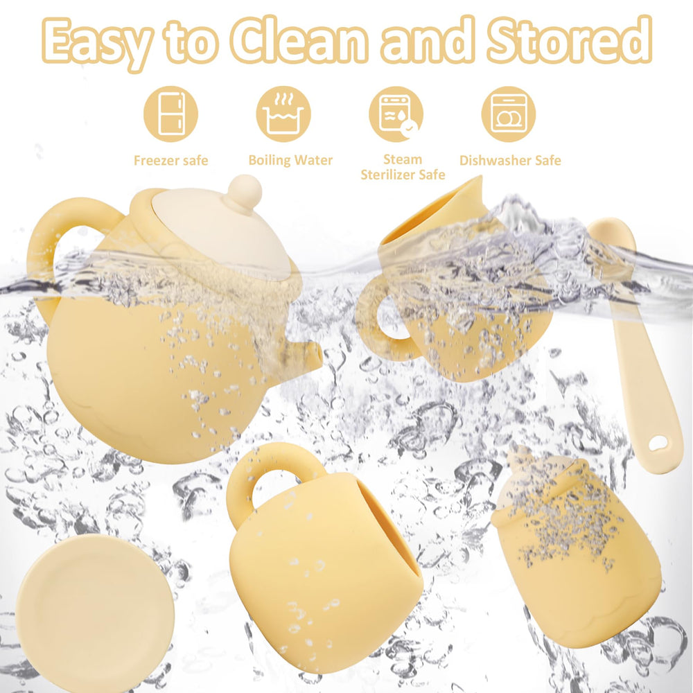 MCGMITT dishwasher-safe silicone set for easy cleanup after play.