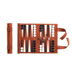 Mc Gregri backgammon roll-up board open, flat playing surface for easy setup and casual play.