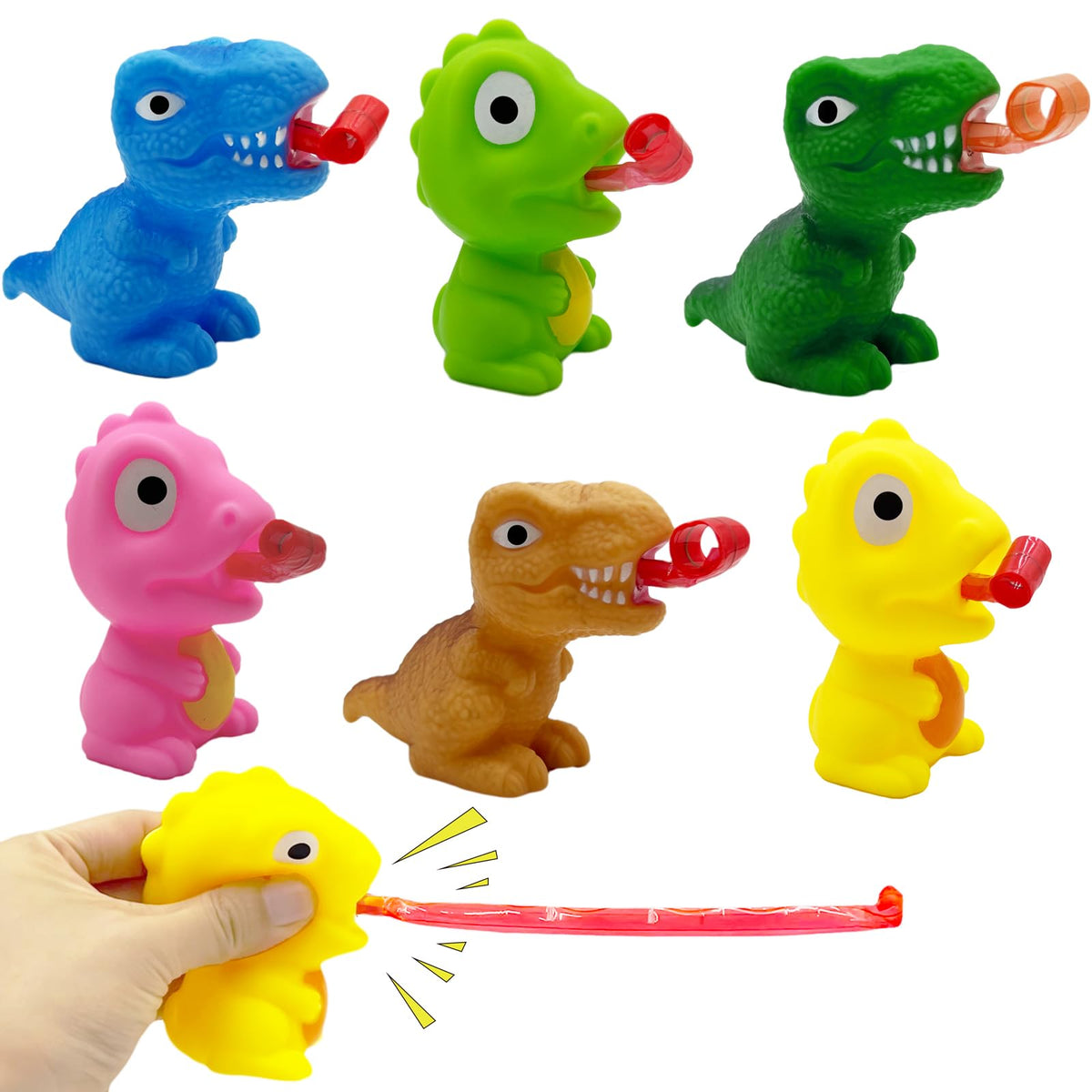 Mchochy Dino Tongue Out pink toy provides playful sensory input for kids
