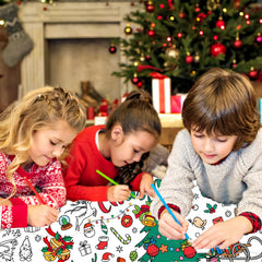 Mchochy kids coloring session promotes cooperative play during holidays.