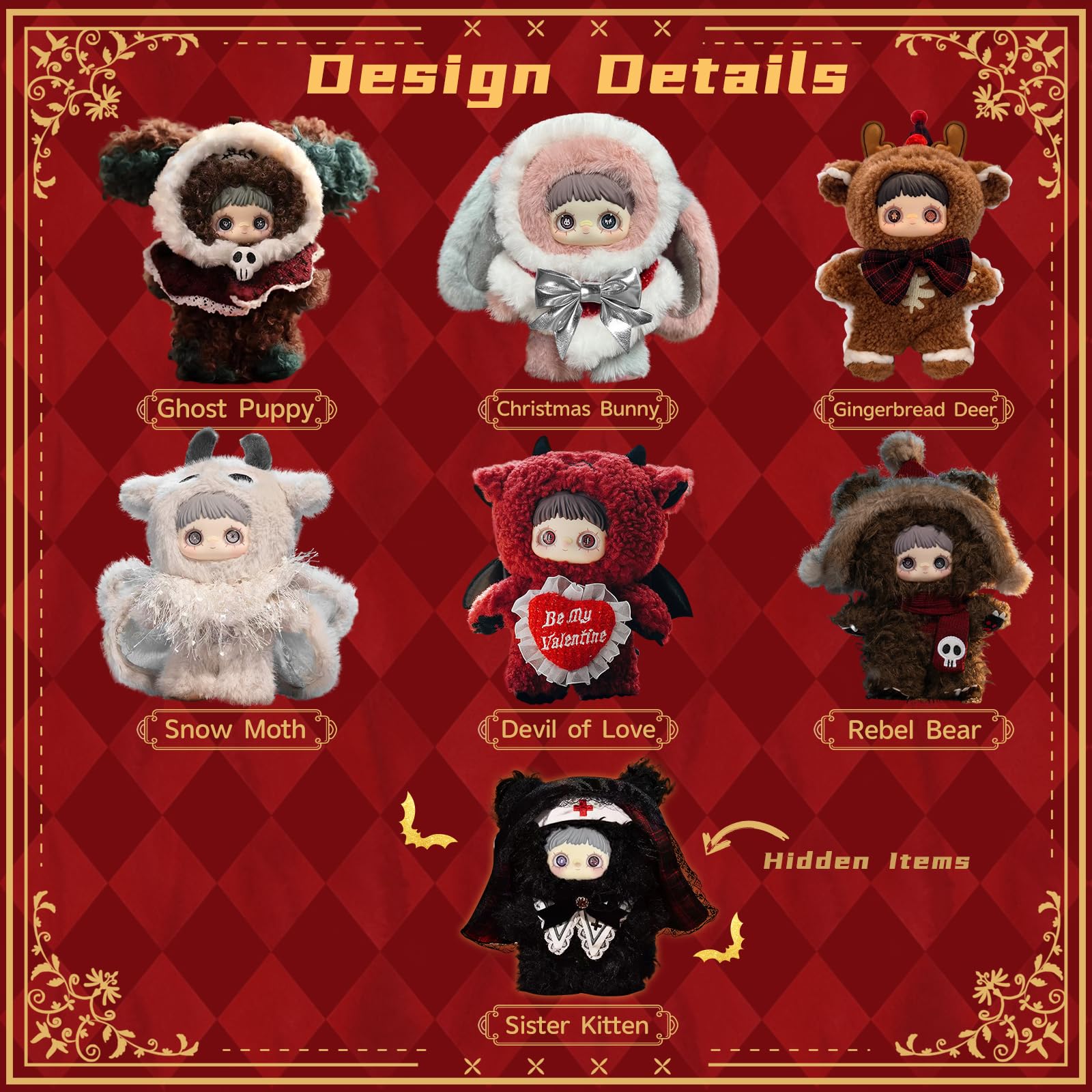Mckkymi Maymei red velvet dress plush with lace detail ready for desk display