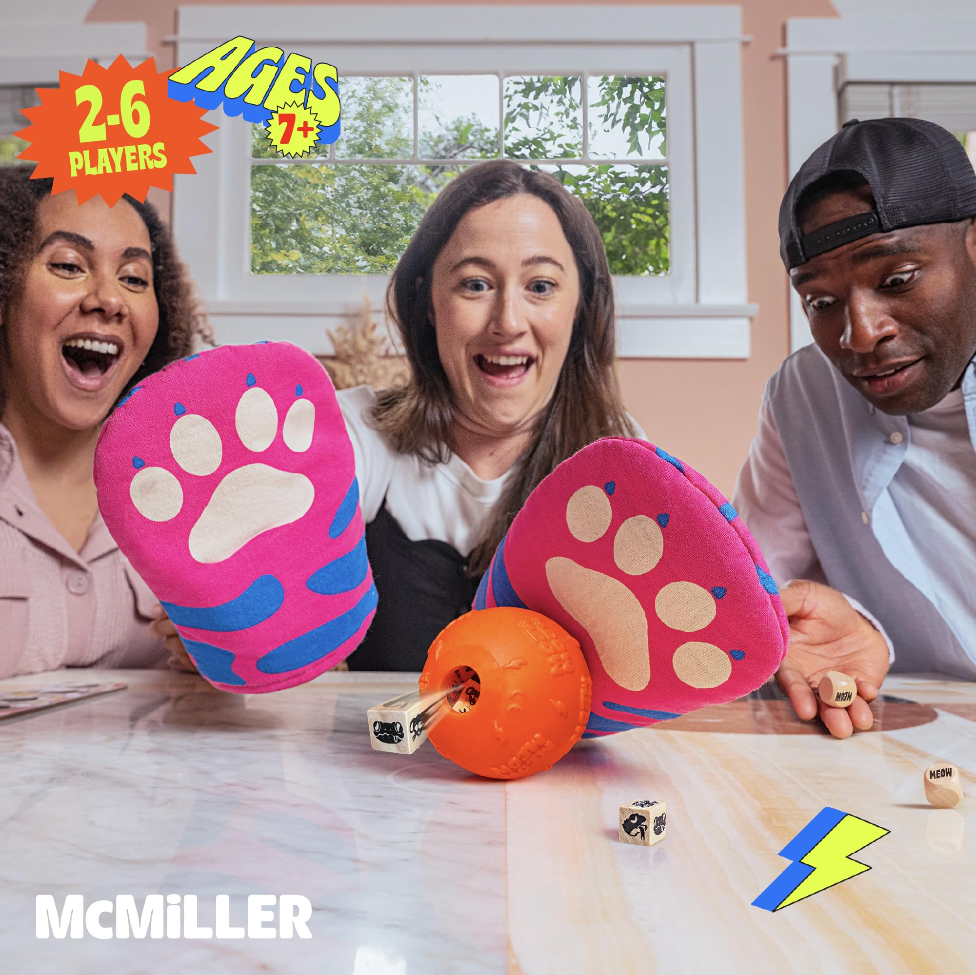 MCMILLER Cat Mitt Game dice roll chaos sparks fast-paced fun for all ages.