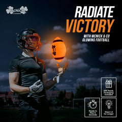 MCNICK & COMPANY Glow Football in backyard game under night sky for dusk play