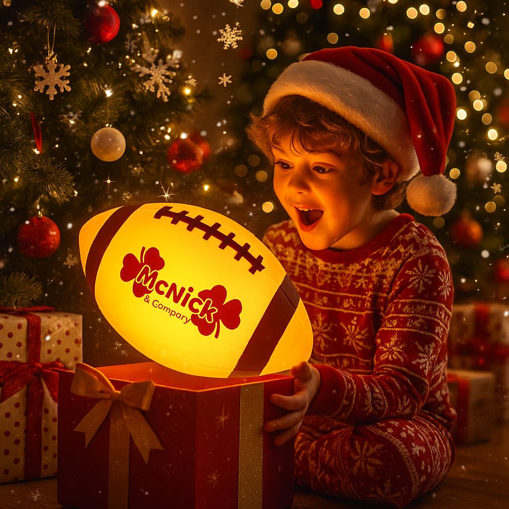 MCNICK & COMPANY LED football with pump assembly close-up on durable surface