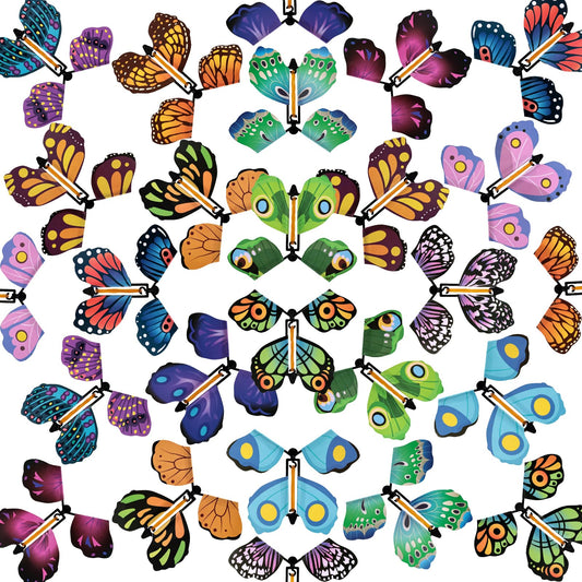 MCPINKY 26pcs magic flying butterflies pack in vibrant colors for playful surprises.