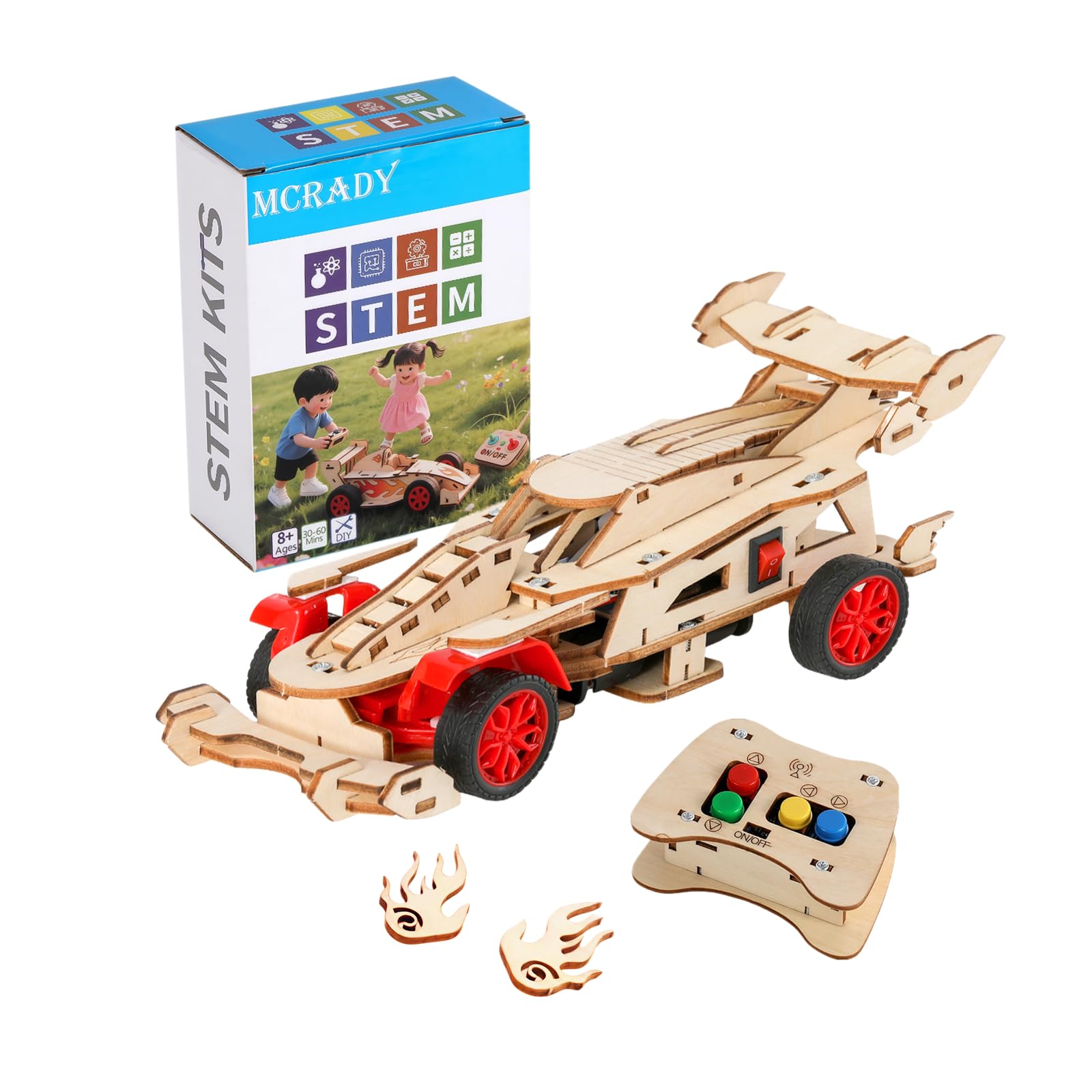 MCRADY STEM RC Car Kit contents for hands-on building and learning.