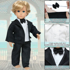 MCZQXW 18-inch doll groom suit jacket for stylish dress-up time.