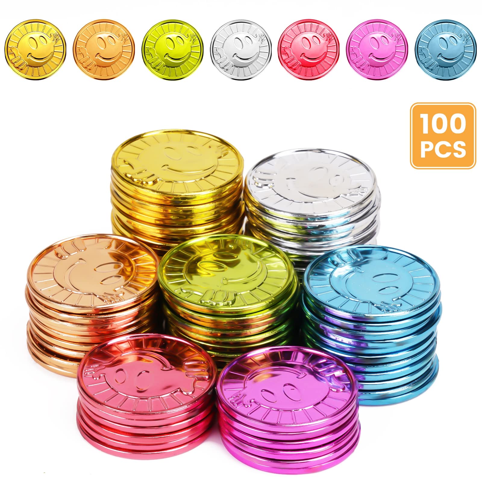 Mczxon embossed surface tokens with cheerful design for rewards