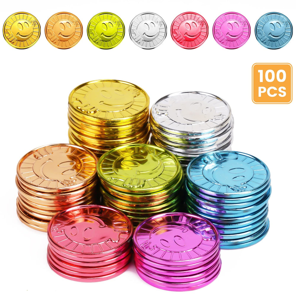 Mczxon embossed surface tokens with cheerful design for rewards