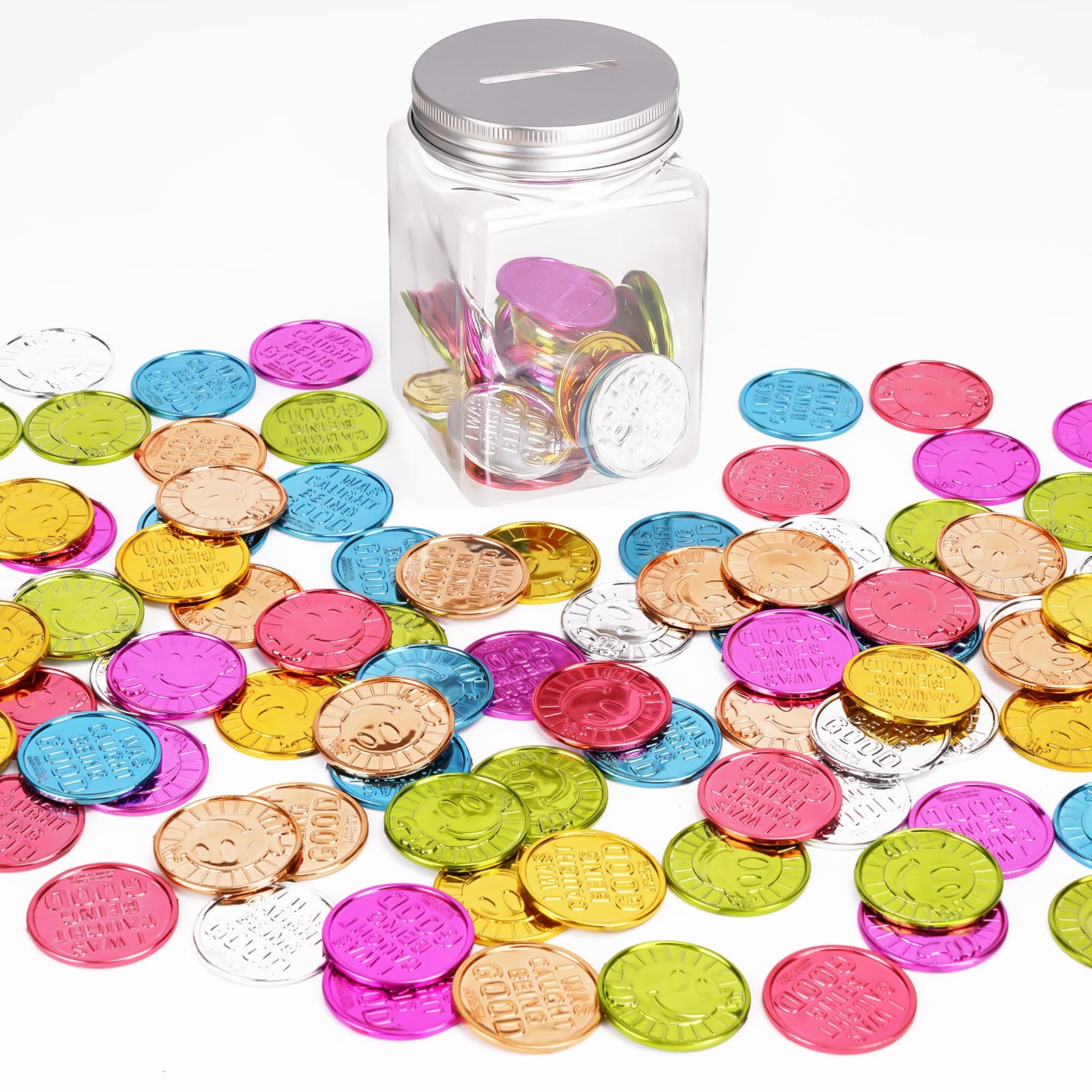 Mczxon Caught Being Good coins jar for classroom rewards and home incentives