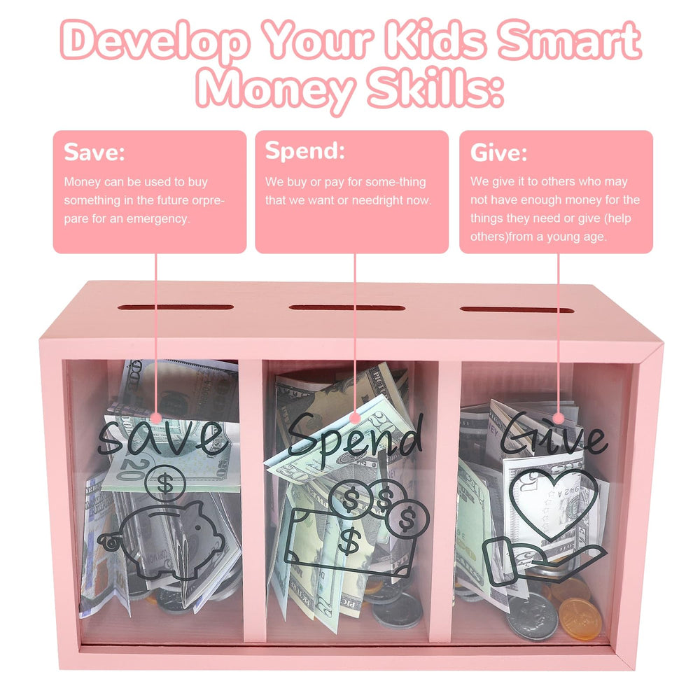 Mczxon slot for coins and folded bills for easy allowance deposits
