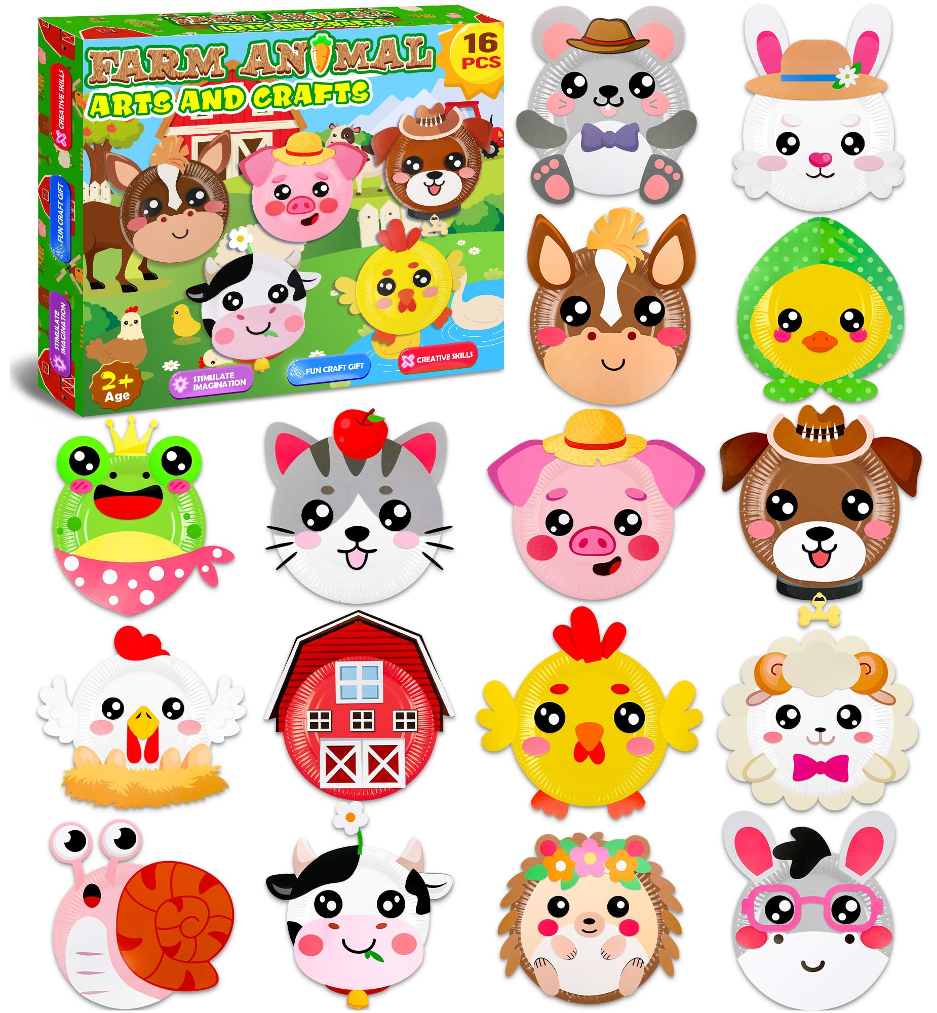 MDCGFOD farm animals paper plates craft sparks creativity with bright colors.
