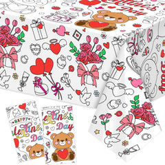 MDCGFOD valentine tablecloth poster 54x108 for classroom coloring and mess-free crafts