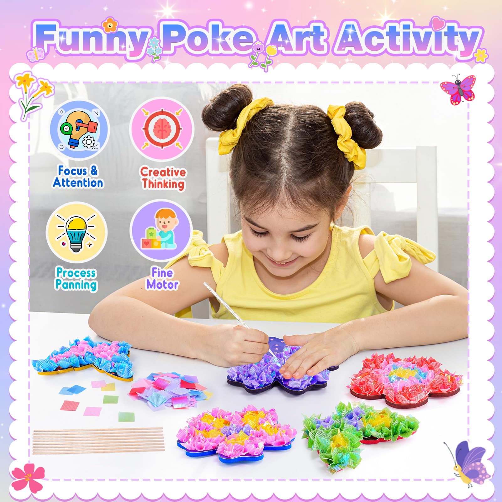 Two butterflies add whimsy to the MDINGTD craft kit