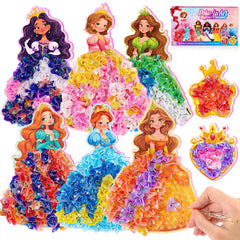 MDINGTD Poke Art Princess kit assembly shows kids crafting in a mess-free environment.