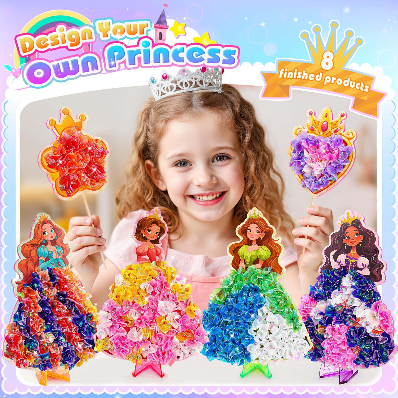 MDINGTD Poke Art Princess kit stands and stems showcases dual-height display options.