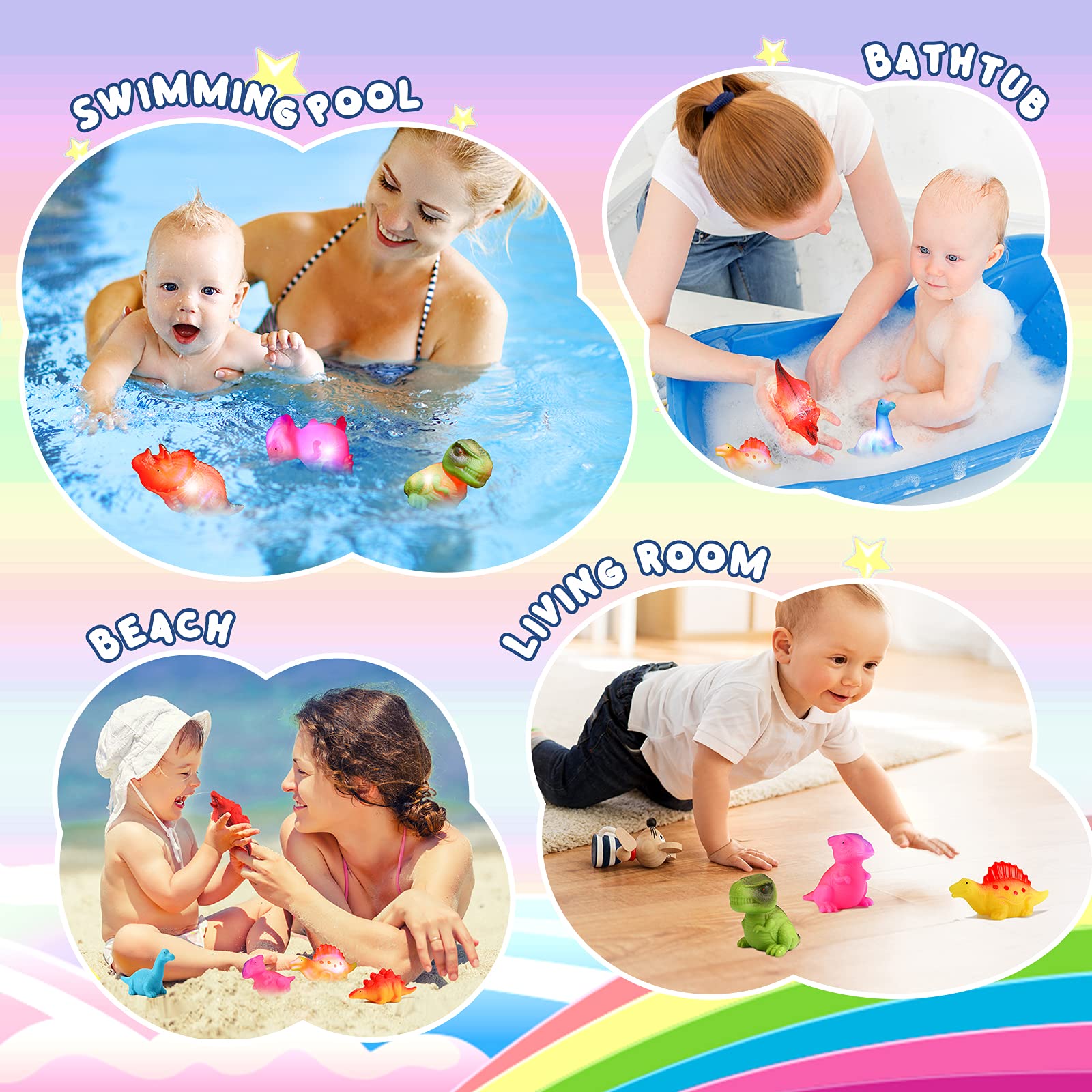 MDINGTD dinosaur bath toy gift pack—perfect present for toddlers and dinosaur fans.