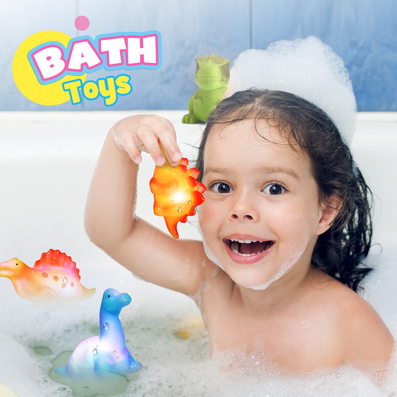MDINGTD dinosaur toy glow mode—visible in water for mesmerizing underwater play.