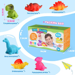MDINGTD safe PVC dinosaur bath toy with sealed bottom for mess-free use.