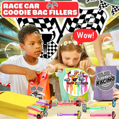 MDNHIO Race Car Bubble Wand featuring wheels design, ideal for gift bags and party decor.