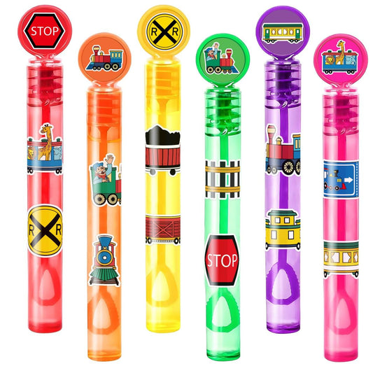 MDNHIO train bubble wand with locomotive design for kid-friendly party favors