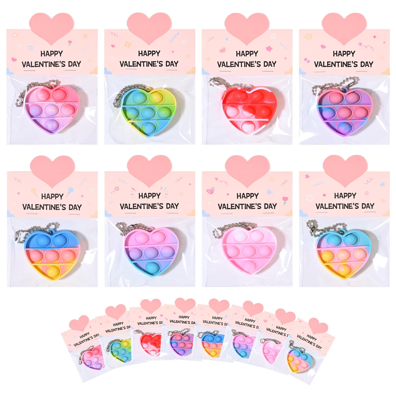 MEADIN heart pop keychain offers engaging tactile fun for kids during valentines.