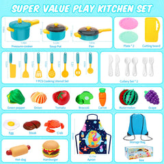 Meaicezli complete kitchen toy set with dishes and utensils