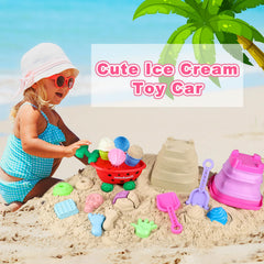 Meaicezli ice cream cart with wheels, detachable lid ideal for imaginative play.