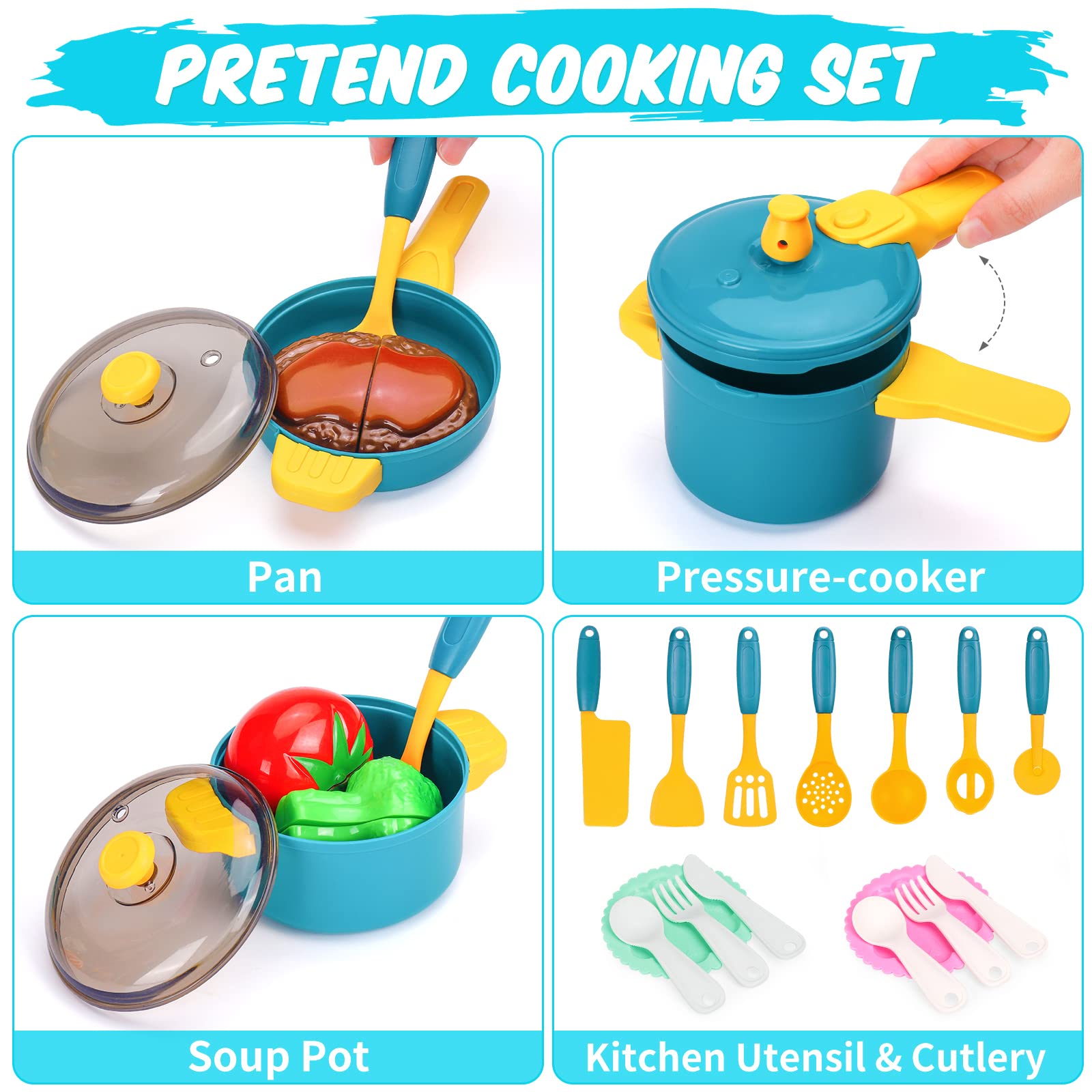 Meaicezli play food with cuttable vegetables for realistic chopping play