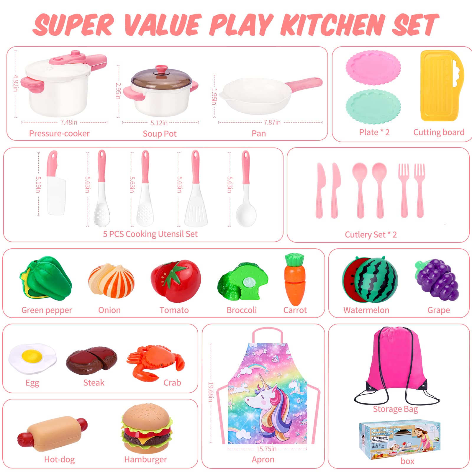 Meaicezli safe BPA-free kitchen toys with no sharp edges for ages 1-8