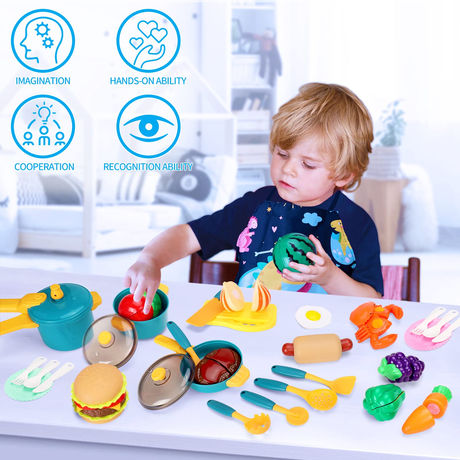 Meaicezli safe kitchen toys with BPA-free materials and grips