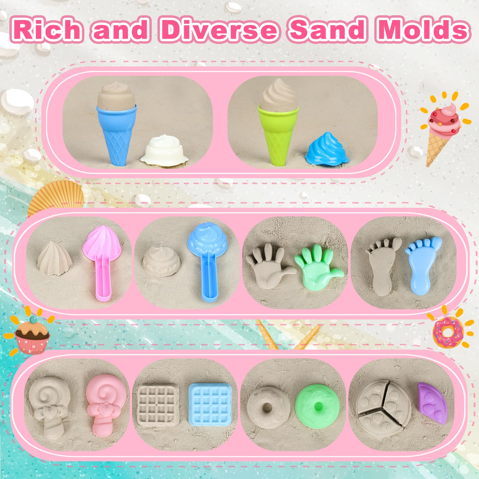 Meaicezli sand mold cake, detailed form for fun sand creations.