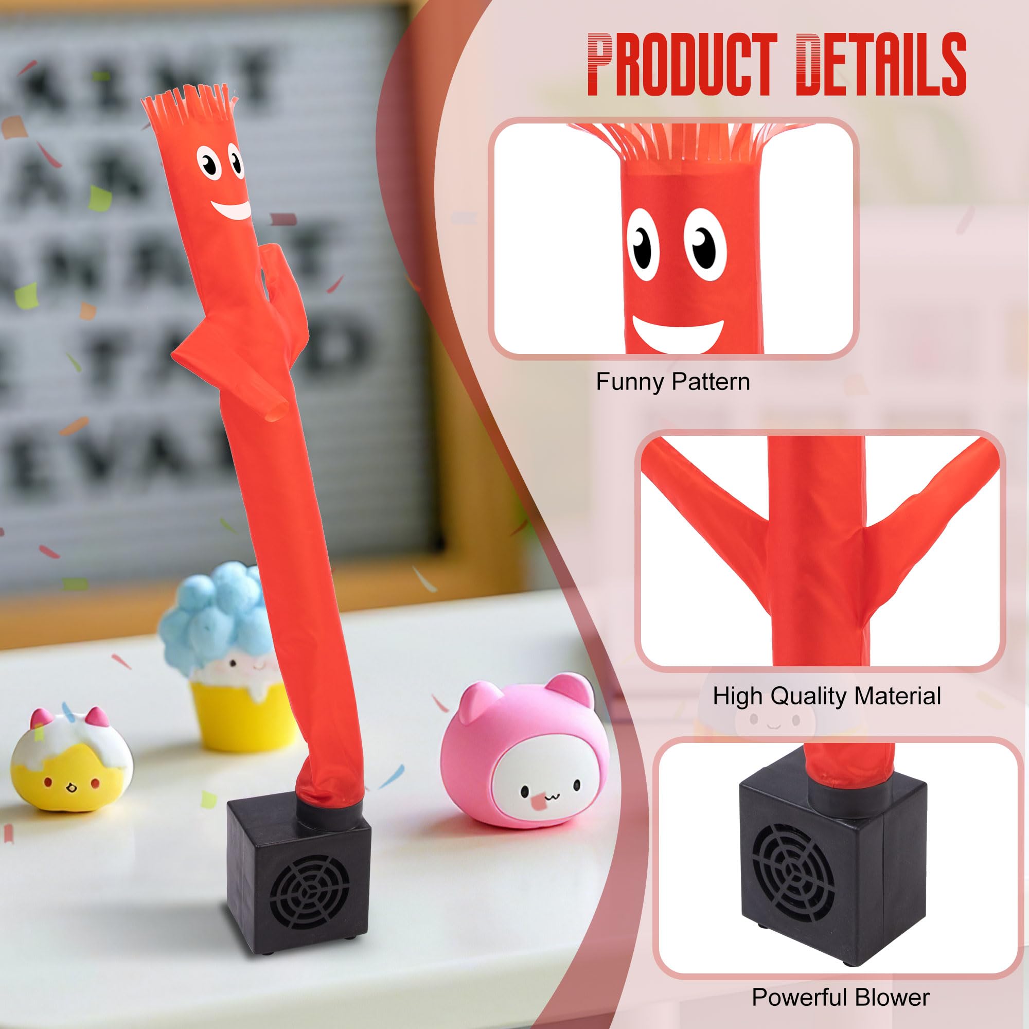 Mealivos red blower unit visible, USB powered setup for quick desktop fun