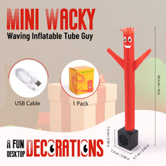 Mealivos red mini inflatable tube guy in packaging adds playful gift appeal