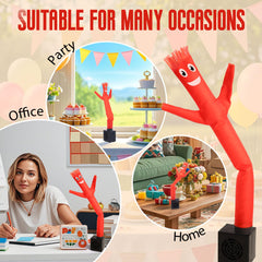 Mealivos red inflatable tube guy used as party decor