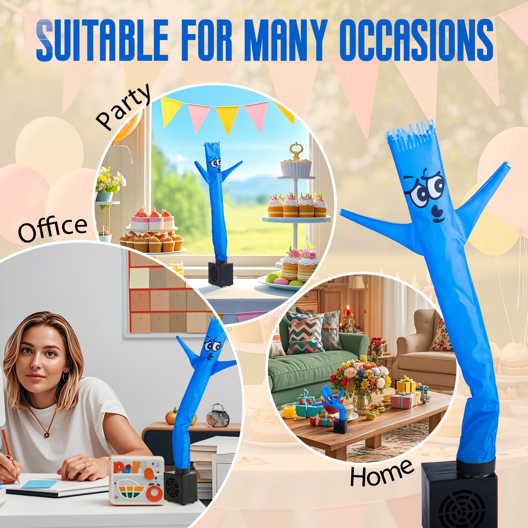 Mealivos compact blue mini inflatable tube guy fits small desks