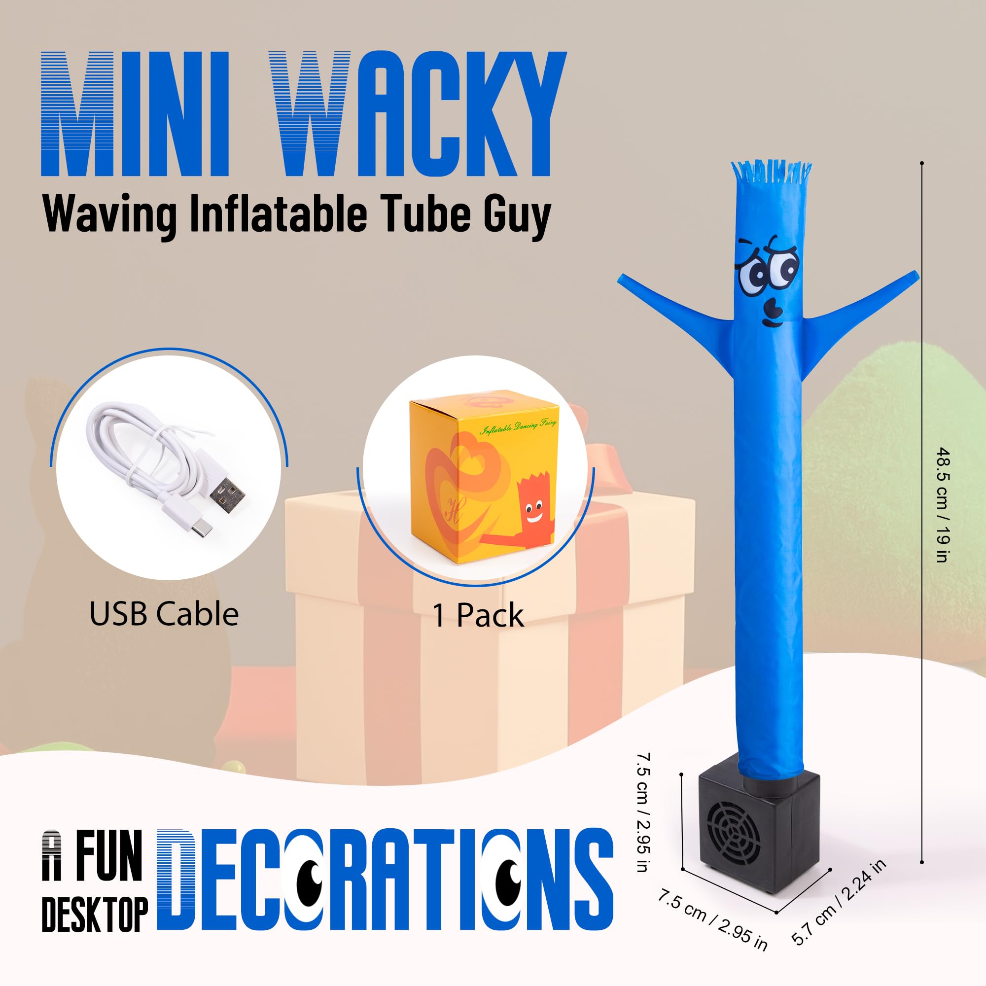 Mealivos blue storefront display inflatable tube guy greets customers