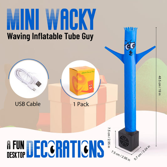 Mealivos blue storefront display inflatable tube guy greets customers