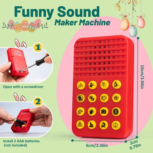 Mealivos Sound Effects Machine battery compartment view shows simple power-up for on-the-go pranks.