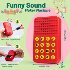 Mealivos Sound Effects Machine battery compartment view shows simple power-up for on-the-go pranks.