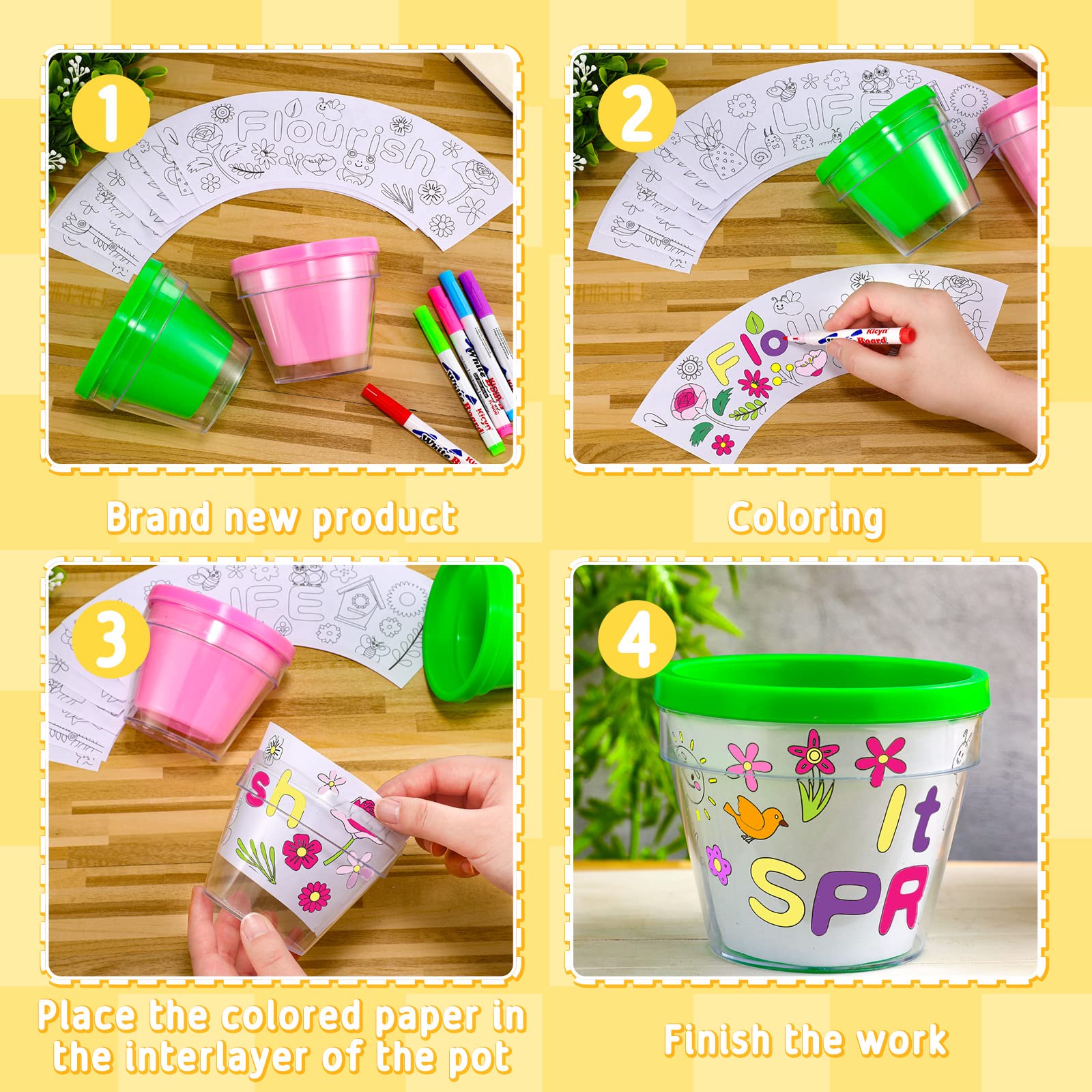 Meanplan durable plastic pots stay sturdy while you paint and arrange