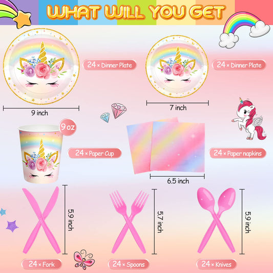 Meanplan unicorn tableware dessert plates add cute accents for dessert tables and photo moments.