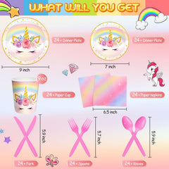Meanplan unicorn tableware dessert plates add cute accents for dessert tables and photo moments.