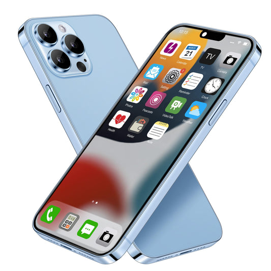 Mearar dummy fake phone with blue colorscreen front view, ideal prop for product photography
