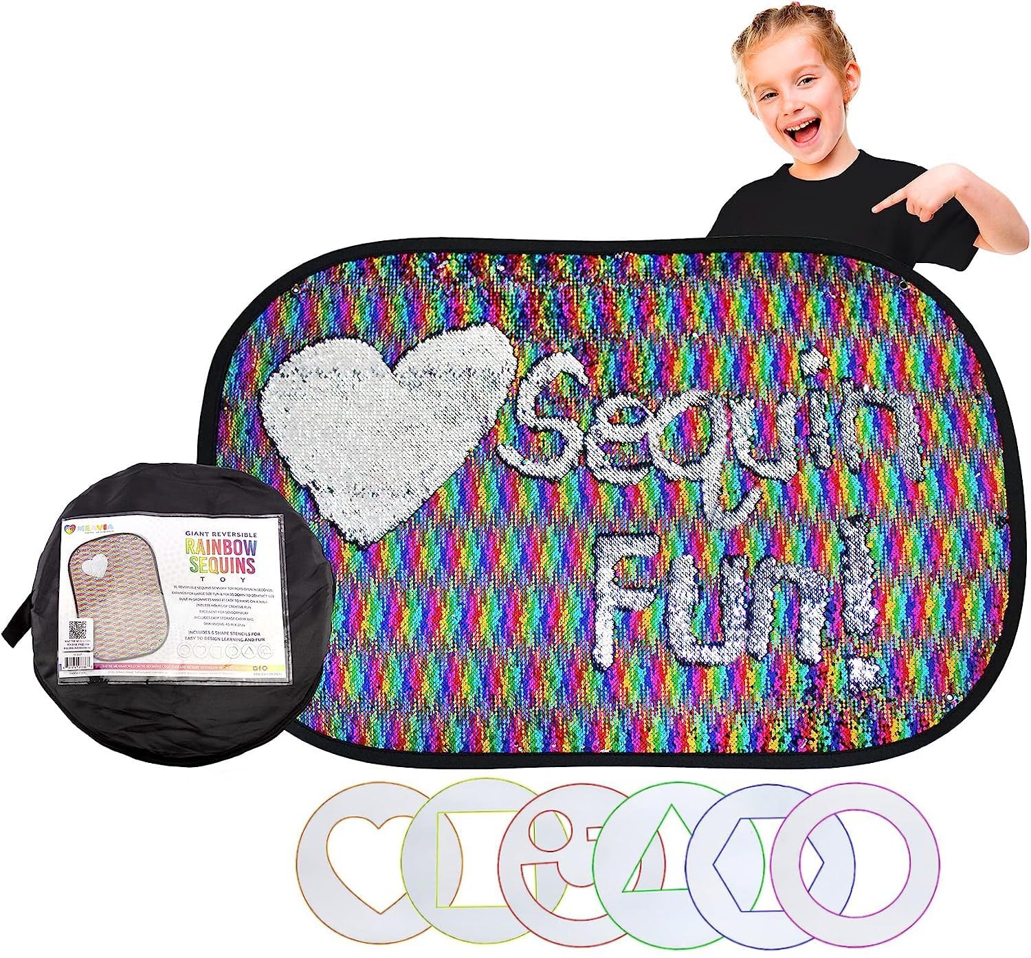 Meavia reversible sequins wall toy giant display for tactile play