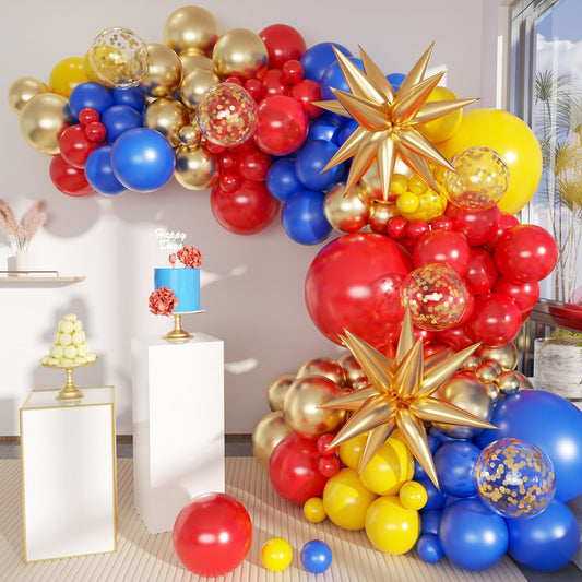 MEBAY balloon arch kit packaging shows full contents for quick party setup.
