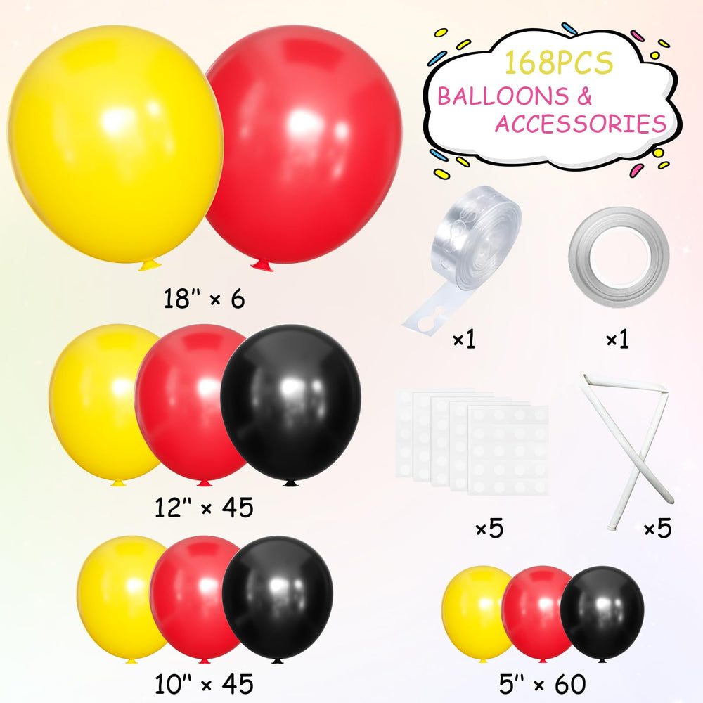 MEBAY 12-inch balloons in red yellow black for balanced garlands and backdrops